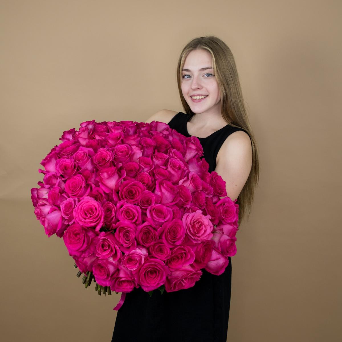Букет из розовых роз 75 шт. (40 см) Артикул  9163