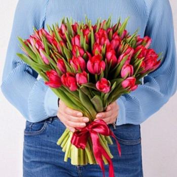 Тюльпаны красные 51 шт №: 14807